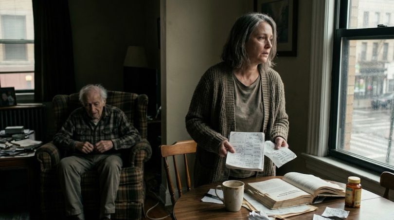An AI-generated image for the article where I address the challenges faced by the "sandwich generation," who are overwhelmed by caregiving burdens.