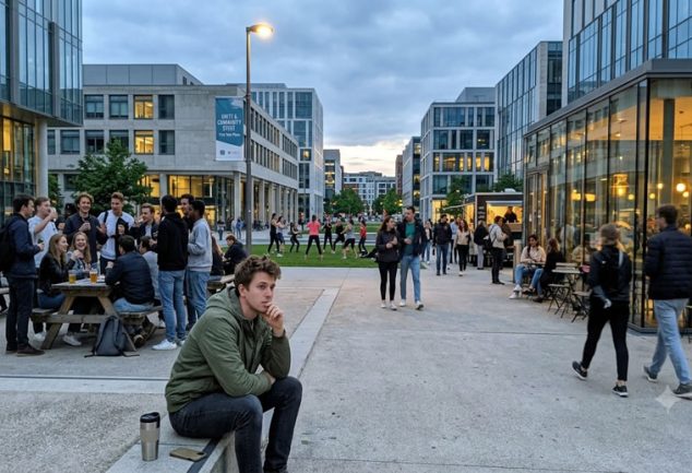 An AI image reflecting the theme of "Feeling like an outsider, Feeling out of place."