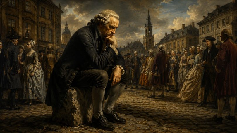 An AI-generated image illustrating the topic of Kant's four questions.